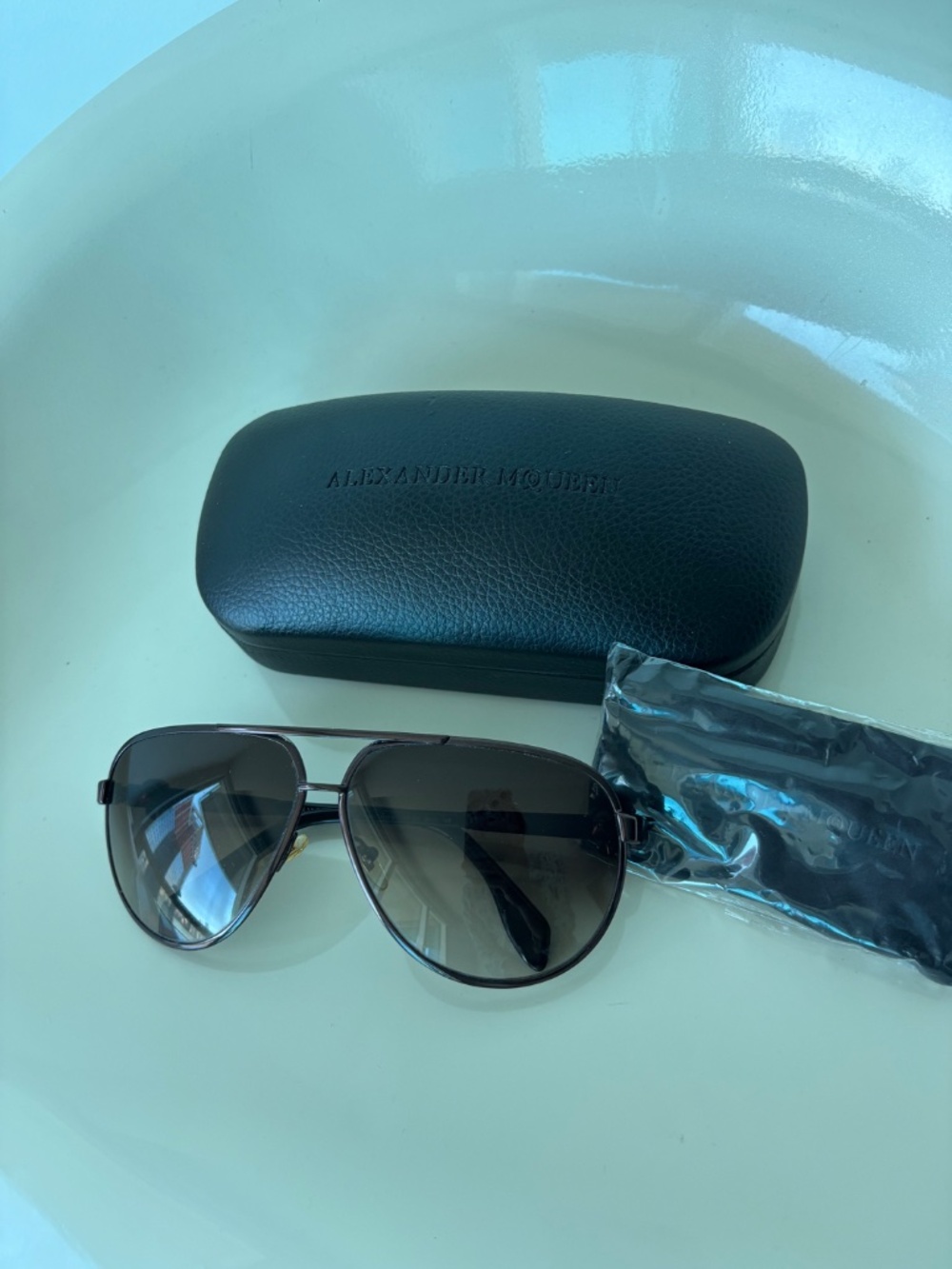 Alexander McQueen Skull Aviator Sunglasses